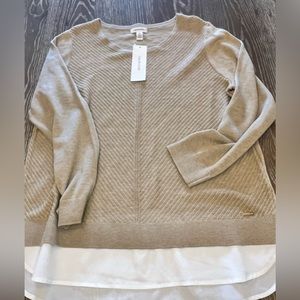Large Calvin Klein Sweater with Faux undershirt